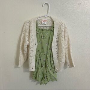 2 Piece Set Toddler Girl Sleeveless Romper With Cardigan Size 2T